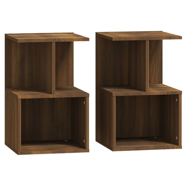 Mesa cabeceira 2pcs 35x35x55cm deriv. madeira carvalho castanho M 2