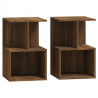 Mesa cabeceira 2pcs 35x35x55cm deriv. madeira carvalho castanho 2