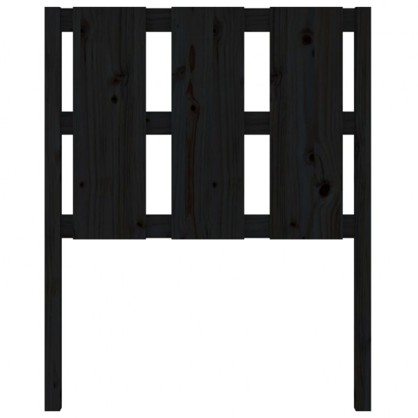 Cabeceira de cama 80.5x4x100 cm madeira de pinho maciça preto M 4