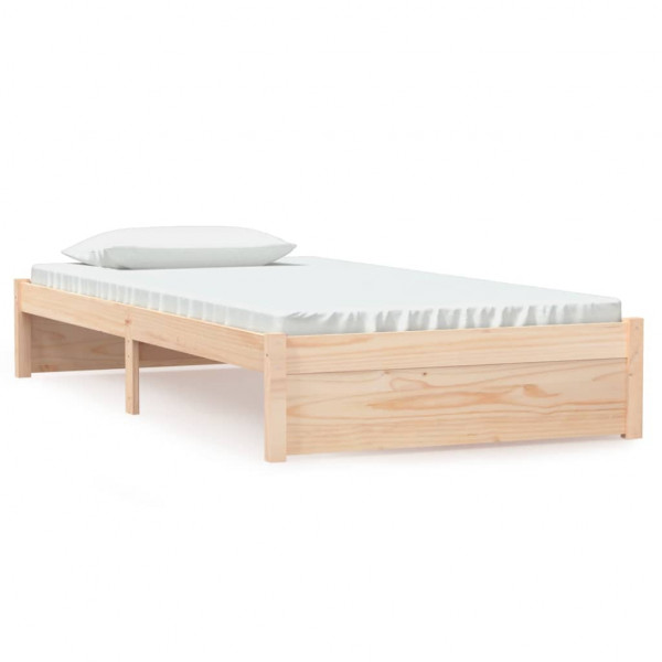 Estrutura de cama 100x200 cm madeira maciça branco M 2