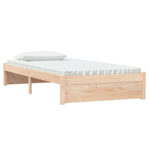 Estructura de cama madera maciza blanca 100x200 cm M 3