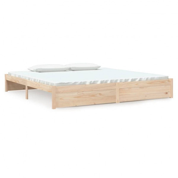 Estructura de cama madera maciza 200x200 cm M 2