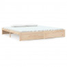 Estrutura de cama sem colchão 200x200 cm madeira maciça 2