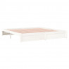 Estrutura de cama 200x200 cm madeira maciça branco 4