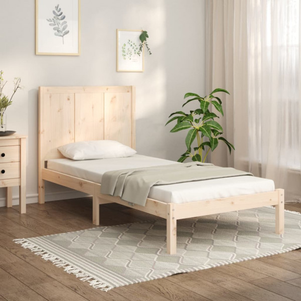 Estructura de cama madera maciza de pino 100x200 cm D