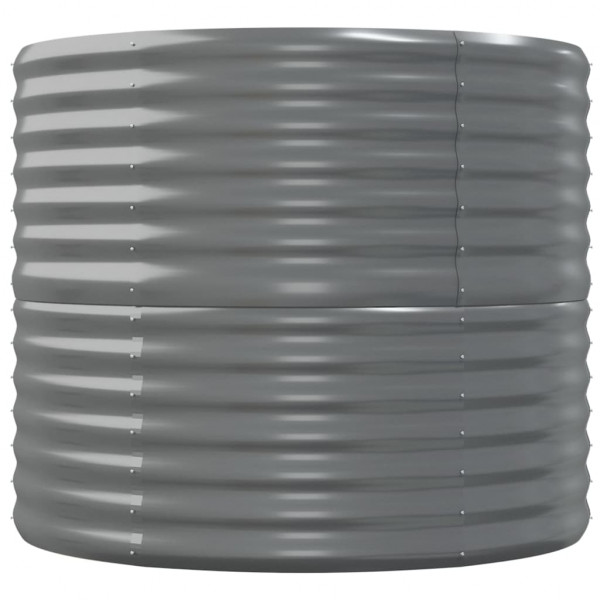 Canteiro elevado jardim 152x80x68cm aço revestido a pó cinzento M 4