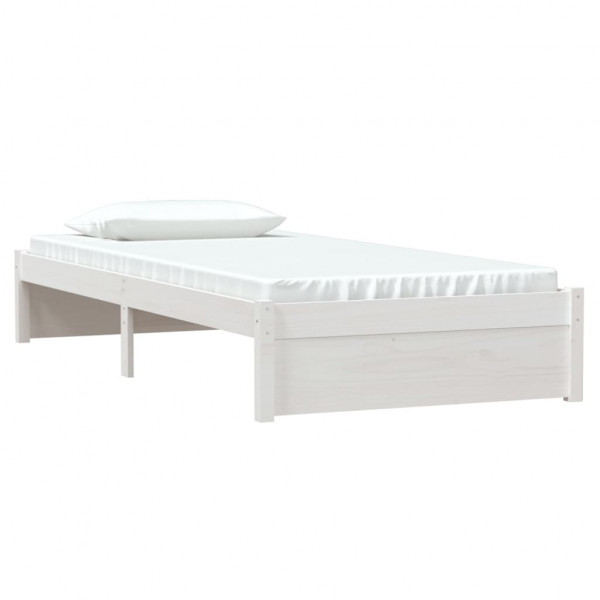 Estrutura de cama 90x200 cm madeira maciça branco M 3