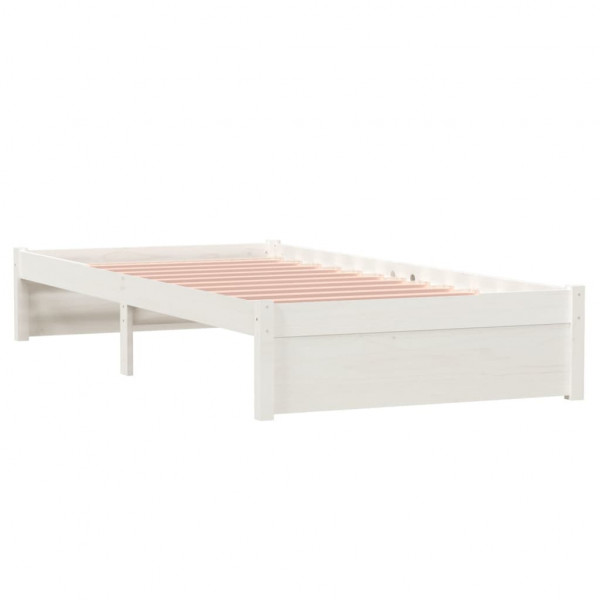 Estructura de cama madera maciza blanco 90x200 cm M 4