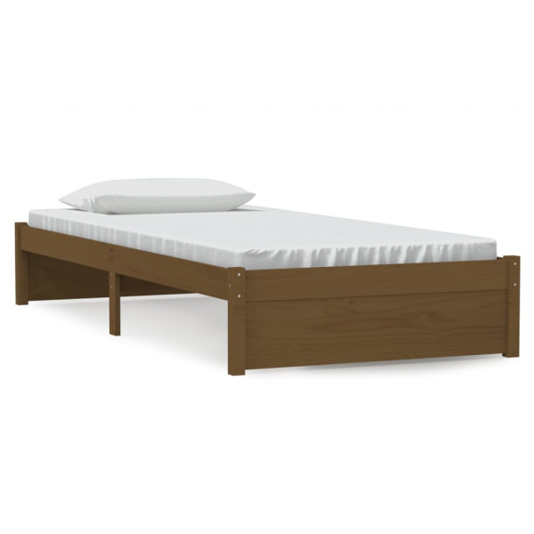 Estructura de cama madera maciza marrón miel 90x200 cm M 2