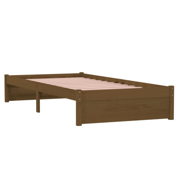 Estrutura de cama 90x200 cm madeira maciça castanho mel M 4