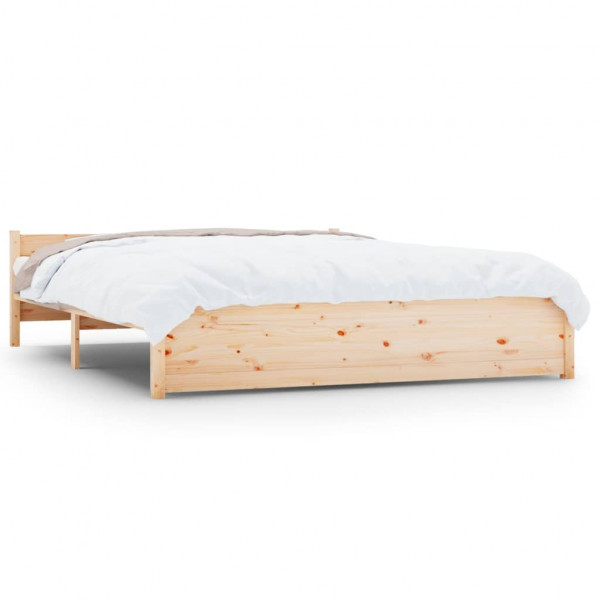 Estructura de cama de madera maciza 140x190 cm M 2