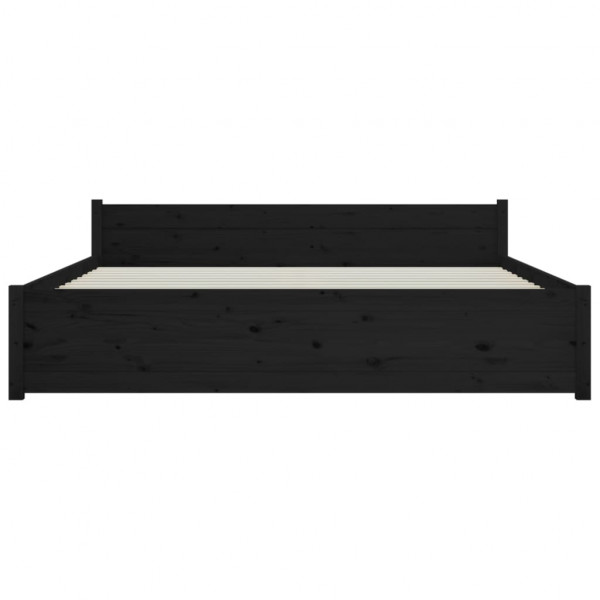 Estructura de cama de madera maciza negro 140x190 cm M 5