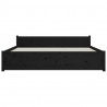 Estructura de cama de madera maciza negro 140x190 cm 5