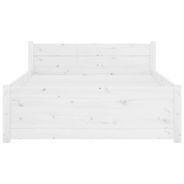 Estrutura de cama 90x200 cm madeira maciça branco M 5