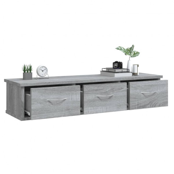 Armario de pared madera contrachapada gris Sonoma 88x26x18.5 cm M 4