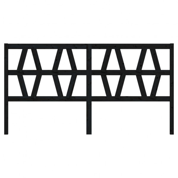 Cabeceira de cama 206x4x100 cm pinho maciço preto M 3