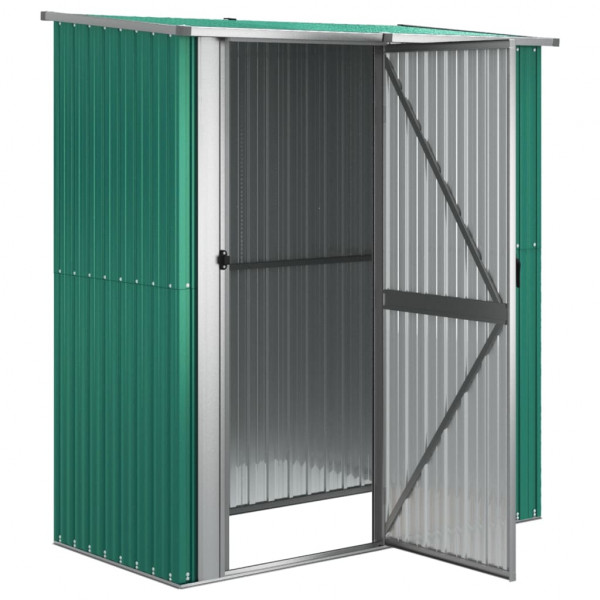 Abrigo de jardim 180.5x97x209.5 cm aço galvanizado verde M 4