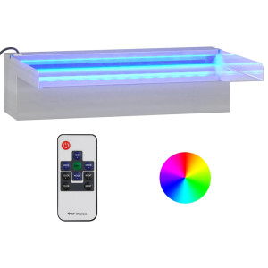 Fuente cascada con LED RGB acero inoxidable 30 cm H