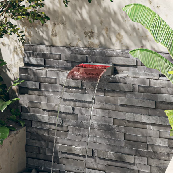 Fuente cascada con LED RGB acero inoxidable 30 cm M 4