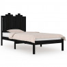 Estrutura de cama pequena solteiro 75x190 cm pinho maciço preto 2