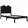 Estrutura de cama pequena solteiro 75x190 cm pinho maciço preto 4