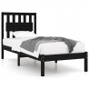 Estructura de cama madera maciza pino negra 75x190 cm 2FT6 2