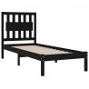 Estrutura de cama pequena solteiro 75x190 cm pinho maciço preto 4