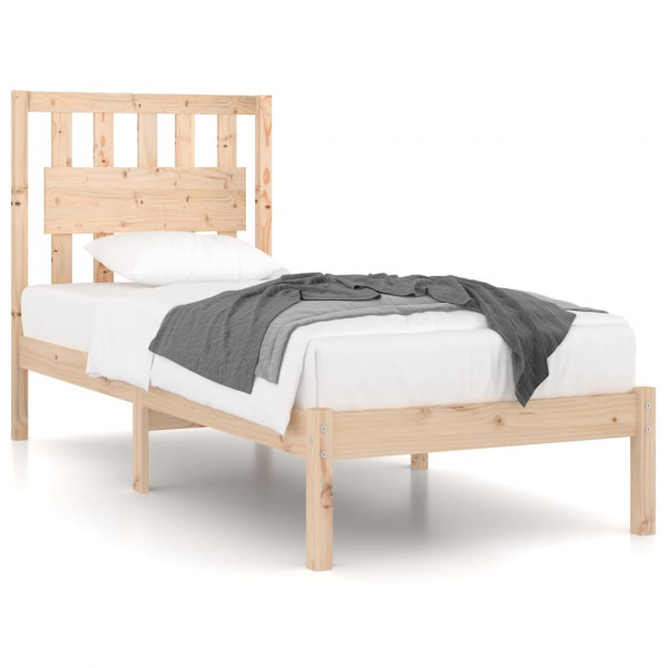 Estructura de cama madera maciza de pino individual 90x190 cm M 2