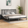 Estructura de cama de madera maciza de pino gris 200x200 cm 1