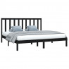 Estructura de cama de madera maciza de pino negra 200x200 cm 3