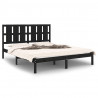 Estructura de cama madera maciza King Size negro 150x200 cm 2