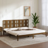 Estructura de cama madera maciza de pino marrón miel 200x200 cm 1
