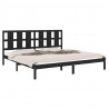Estrutura de cama 200x200 cm pinho maciço preto 3