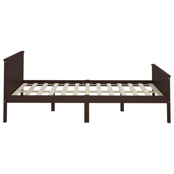 Estructura de cama madera maciza pino marrón oscuro 120x200 cm M 4