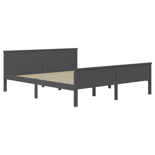 Estructura de cama madera maciza de pino gris 200x200 cm M 3