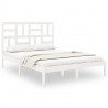 Estructura de cama madera maciza King Size blanca 150x200 cm 2