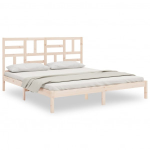 Estructura de cama madera maciza Super King 180x200 cm H