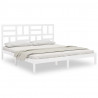 Estrutura de cama super king pinho maciço 180x200 cm branco 2