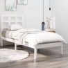 Estrutura cama pequena solteiro 75x190 cm madeira maciça branco 1