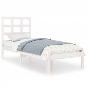 Estrutura cama pequena solteiro 75x190 cm madeira maciça branco H