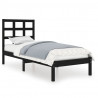 Estructura de cama individual madera maciza negra 75x190 cm 2