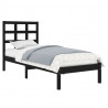 Estructura de cama individual madera maciza negra 75x190 cm 3