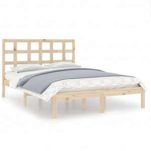 Estructura de cama matrimonial madera maciza 135x190 cm H