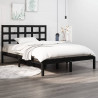 Estrutura de cama 140x190 cm madeira maciça preto 1