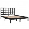 Estructura de cama de madera maciza negra 140x190 cm 4