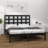 Estructura de cama de madera maciza de pino negra 200x200 cm 1