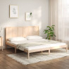 Estructura de cama de madera maciza de pino 200x200 cm 1