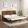 Estructura de cama madera maciza de pino marrón miel 200x200 cm 1