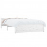 Estrutura de cama casal 135x190 cm madeira maciça branco 3