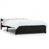 Estructura de cama doble madera maciza negro 135x190 cm 2